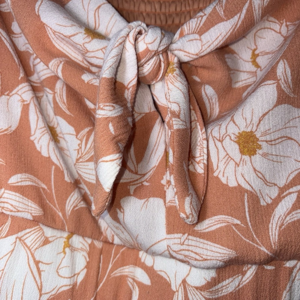 Torrid Coral Floral Maxi Off Shoulder Dress Size 1X Romantic Flowy Fairy Summer - Picture 6 of 11